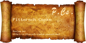 Pittersch Cseke névjegykártya